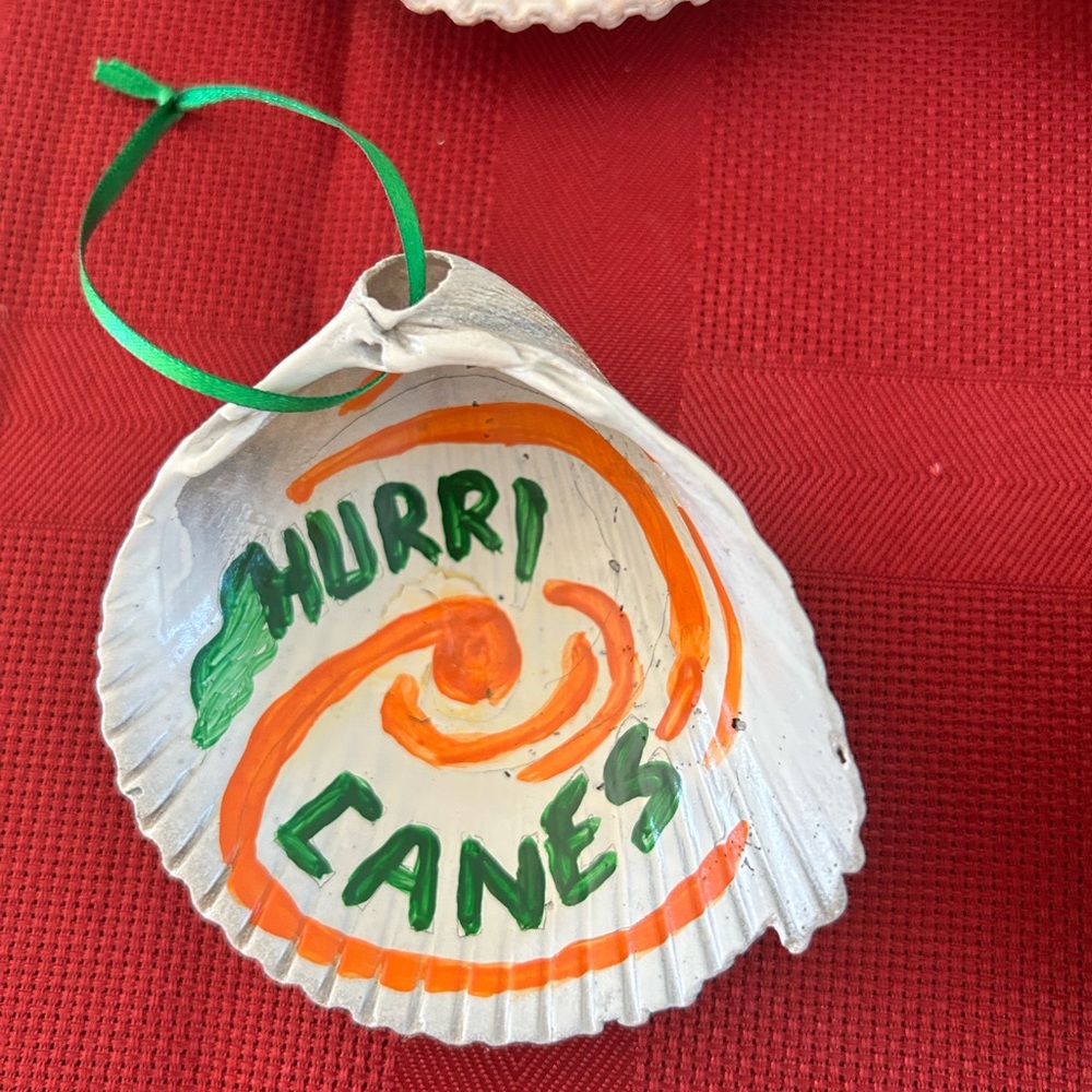 Miami Hurricanes Hand Crafted Shell Ornament Set # 1 - Picture 5 of 6